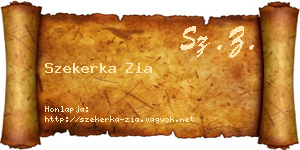 Szekerka Zia névjegykártya